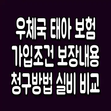 우체국 태아 보험 가입조건 보장내용 청구방법 실비 비교