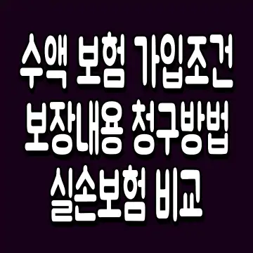 수액 보험 가입조건 보장내용 청구방법 실손보험 비교