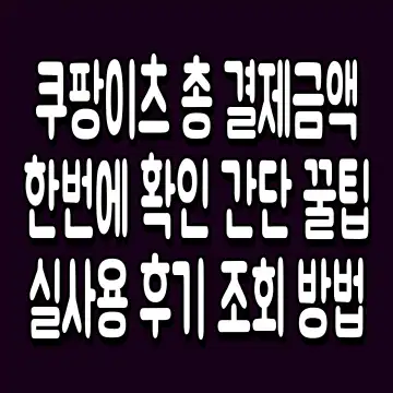쿠팡이츠 총 결제금액 한번에 확인 간단 꿀팁 실사용 후기 조회 방법