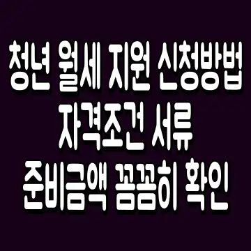 청년 월세 지원 신청방법 자격조건 서류 준비금액 꼼꼼히 확인