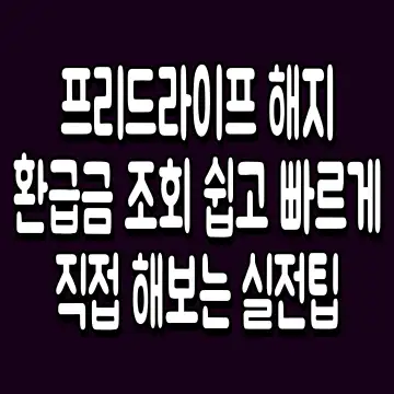 프리드라이프 해지 환급금 조회 쉽고 빠르게 직접 해보는 실전팁