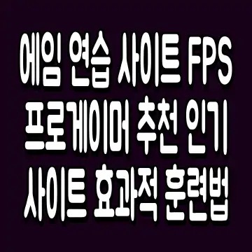 에임 연습 사이트 FPS 프로게이머 추천 인기 사이트 효과적 훈련법