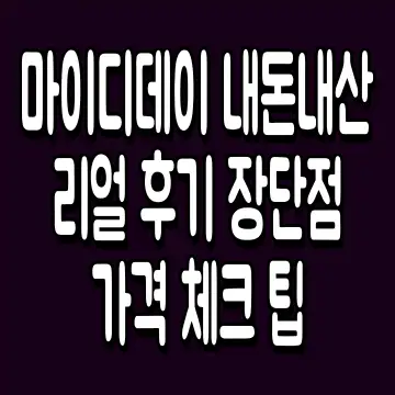 마이디데이 내돈내산 리얼 후기 장단점 가격 체크 팁