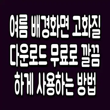여름 배경화면 고화질 다운로드 무료로 깔끔하게 사용하는 방법