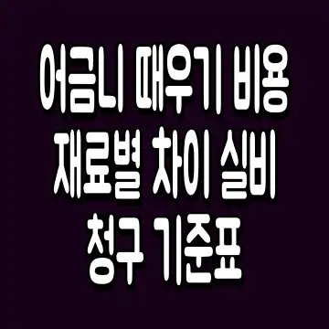 어금니 때우기 비용 재료별 차이 실비 청구 기준표