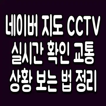 네이버 지도 CCTV 실시간 확인 교통 상황 보는 법 정리