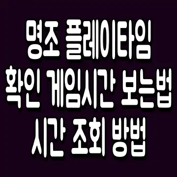 명조 플레이타임 확인 게임시간 보는법 시간 조회 방법