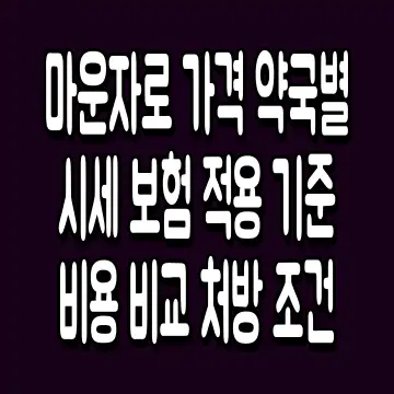 마운자로 가격 약국별 시세 보험 적용 기준 비용 비교 처방 조건