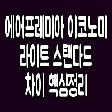 에어프레미아 이코노미 라이트 스탠다드 차이 핵심정리