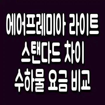 에어프레미아 라이트 스탠다드 차이 수하물 요금 비교