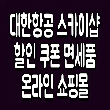 대한항공 스카이샵 할인 쿠폰 면세품 온라인 쇼핑몰