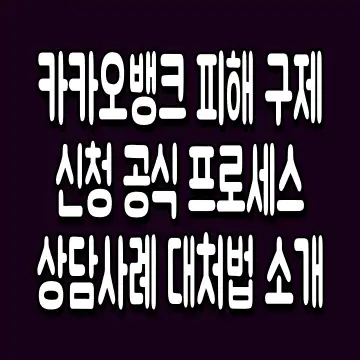 카카오뱅크 피해 구제 신청 공식 프로세스 상담사례 대처법 소개