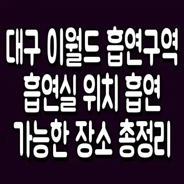 대구 이월드 흡연구역 흡연실 위치 흡연 가능한 장소 총정리