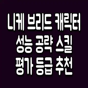 니케 브리드 캐릭터 성능 공략 스킬 평가 등급 추천