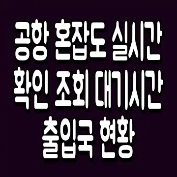 공항 혼잡도 실시간 확인 조회 대기시간 출입국 현황
