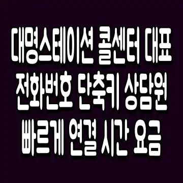 대명스테이션 콜센터 대표 전화번호 단축키 상담원 빠르게 연결 시간 요금