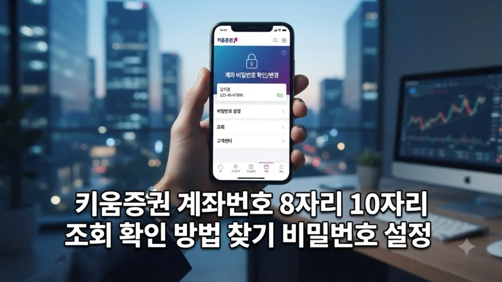 키움증권 계좌번호 8자리 10자리 조회 확인 방법 찾기 비밀번호 설정