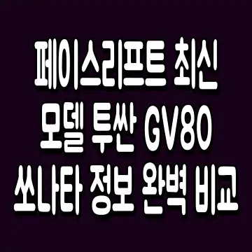 페이스리프트 최신 모델 투싼 GV80 쏘나타 정보 완벽 비교