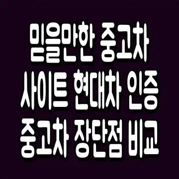 믿을만한 중고차 사이트 현대차 인증중고차 장단점 비교