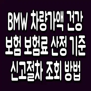 BMW 차량가액 건강보험 보험료 산정 기준 신고절차 조회 방법