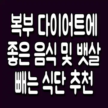 복부 다이어트에 좋은 음식 및 뱃살 빼는 식단 추천