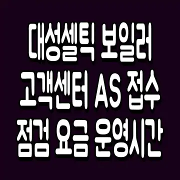 대성셀틱 보일러 고객센터 AS 접수 점검 요금 운영시간