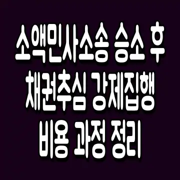 소액민사소송 승소 후 채권추심 강제집행 비용 과정 정리