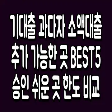 기대출 과다자 소액대출 추가 가능한 곳 BEST5 승인 쉬운 곳 한도 비교