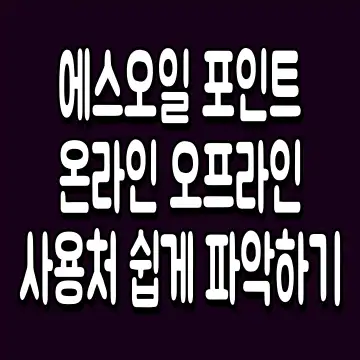 에스오일 포인트 온라인 오프라인 사용처 쉽게 파악하기