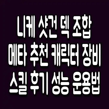 니케 샷건 덱 조합 메타 추천 캐릭터 장비 스킬 후기 성능 운용법