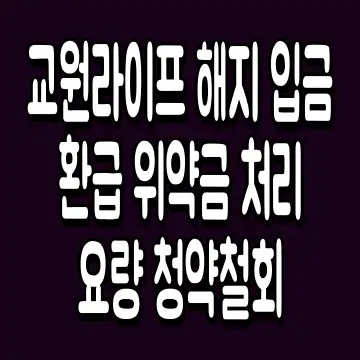 교원라이프 해지 입금 환급 위약금 처리 요량 청약철회