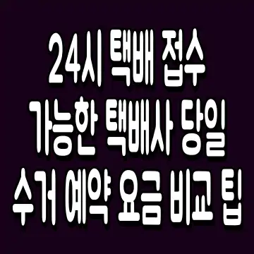 24시 택배 접수 가능한 택배사 당일 수거 예약 요금 비교 팁
