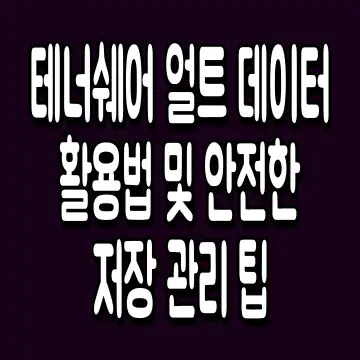 테너쉐어 얼트 데이터 활용법 및 안전한 저장 관리 팁