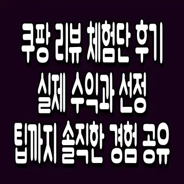 쿠팡 리뷰 체험단 후기 실제 수익과 선정 팁까지 솔직한 경험 공유
