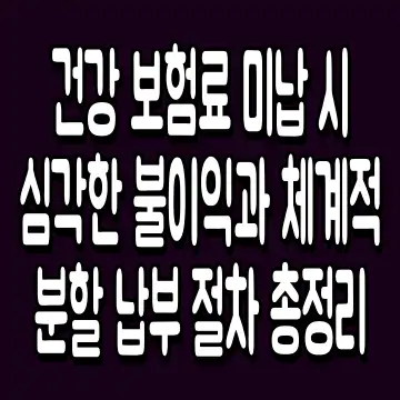 건강 보험료 미납 시 심각한 불이익과 체계적 분할 납부 절차 총정리