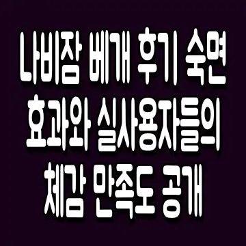 나비잠 베개 후기 숙면효과와 실사용자들의 체감 만족도 공개