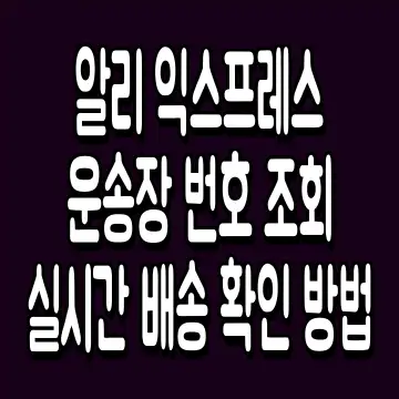 알리 익스프레스 운송장 번호 조회 실시간 배송 확인 방법