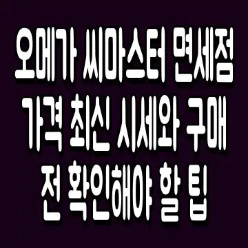 오메가 씨마스터 면세점 가격 최신 시세와 구매 전 확인해야 할 팁