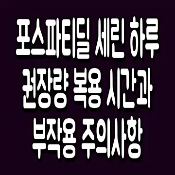 포스파티딜 세린 하루 권장량 복용 시간과 부작용 주의사항