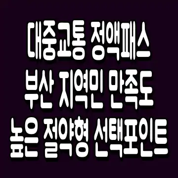 대중교통 정액패스 부산 지역민 만족도 높은 절약형 선택포인트