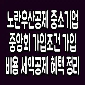 노란우산공제 중소기업중앙회 가입조건 가입비용 세액공제 혜택 정리