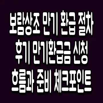 보람상조 만기 환급 절차 후기 만기환급금 신청 흐름과 준비 체크포인트