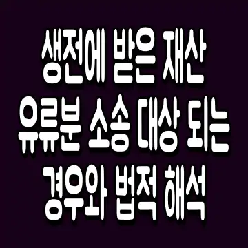 생전에 받은 재산 유류분 소송 대상 되는 경우와 법적 해석