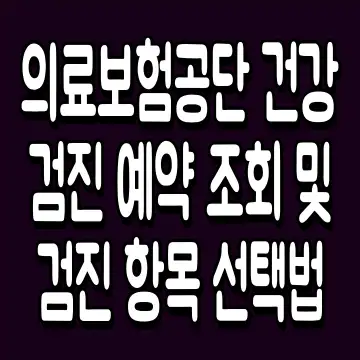 의료보험공단 건강검진 예약 조회 및 검진 항목 선택법