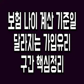 보험 나이 계산 기준일 달라지는 가입유리 구간 핵심정리