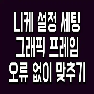 니케 설정 세팅 그래픽 프레임 오류 없이 맞추기