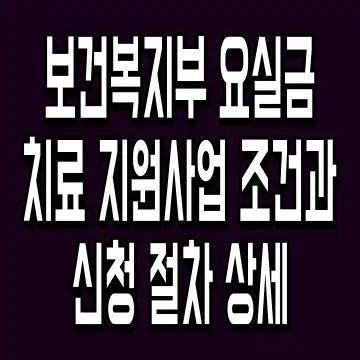 보건복지부 요실금 치료 지원사업 조건과 신청 절차 상세