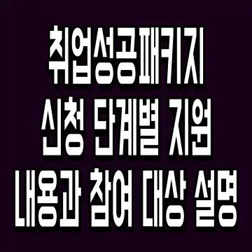 취업성공패키지 신청 단계별 지원 내용과 참여 대상 설명
