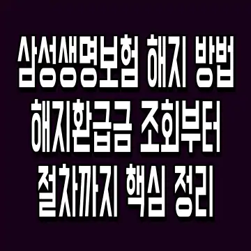 삼성생명보험 해지 방법 해지환급금 조회부터 절차까지 핵심 정리