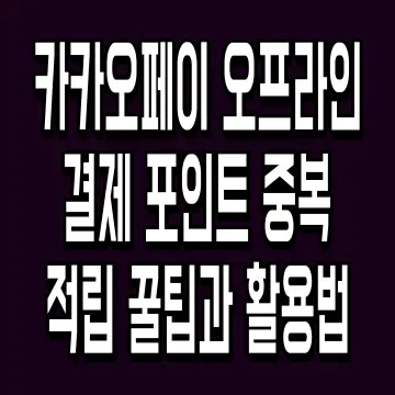 카카오페이 오프라인결제 포인트 중복 적립 꿀팁과 활용법